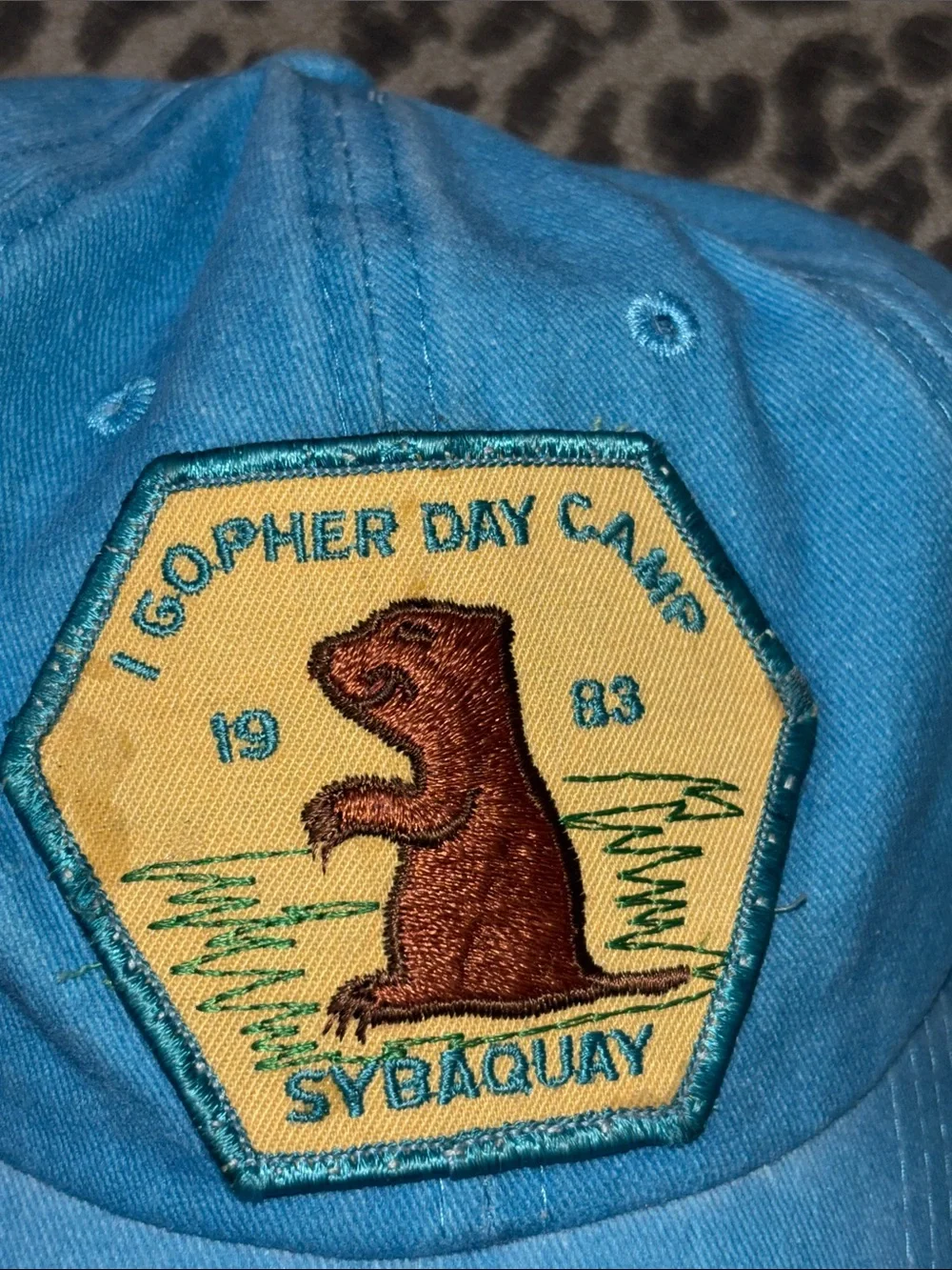 KB vintage Girl Scout patch hat blue adjustable ballcap day camp cotton cap